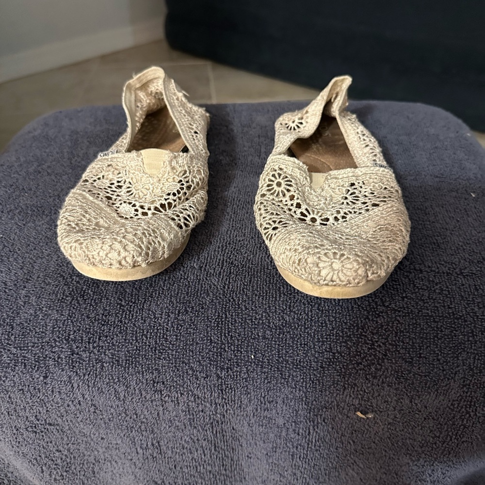 Toms Crochet Alpargata 3.0 Slip On Flats Women’s Size 8